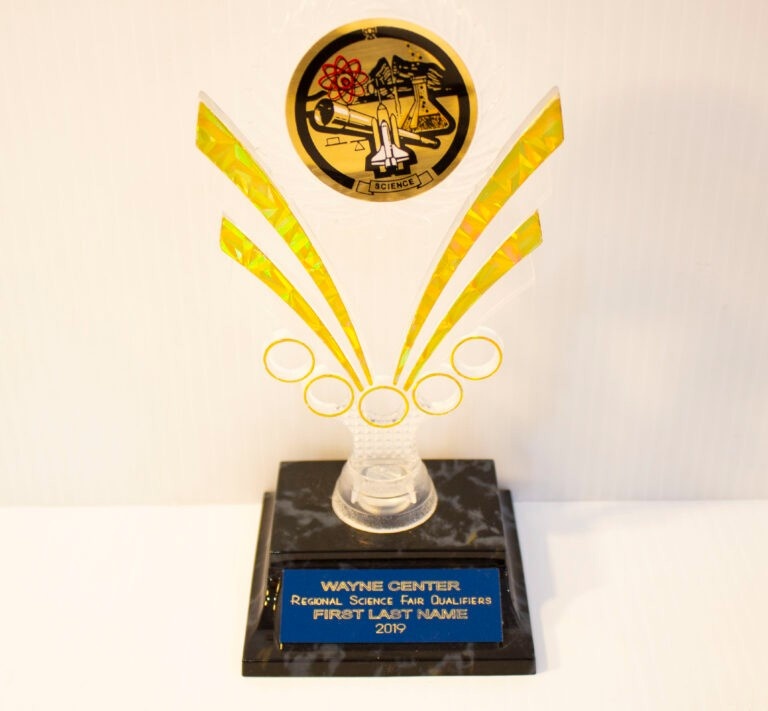 Custom engraving services for science trophy in Kendallville, IN for awards and recognition pieces